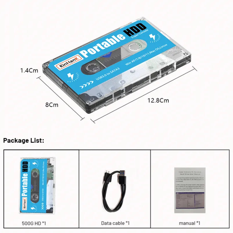 500GB Batocera Internal 55000 Plug-and-play External Mechanical Mobile Game Hard Disk
